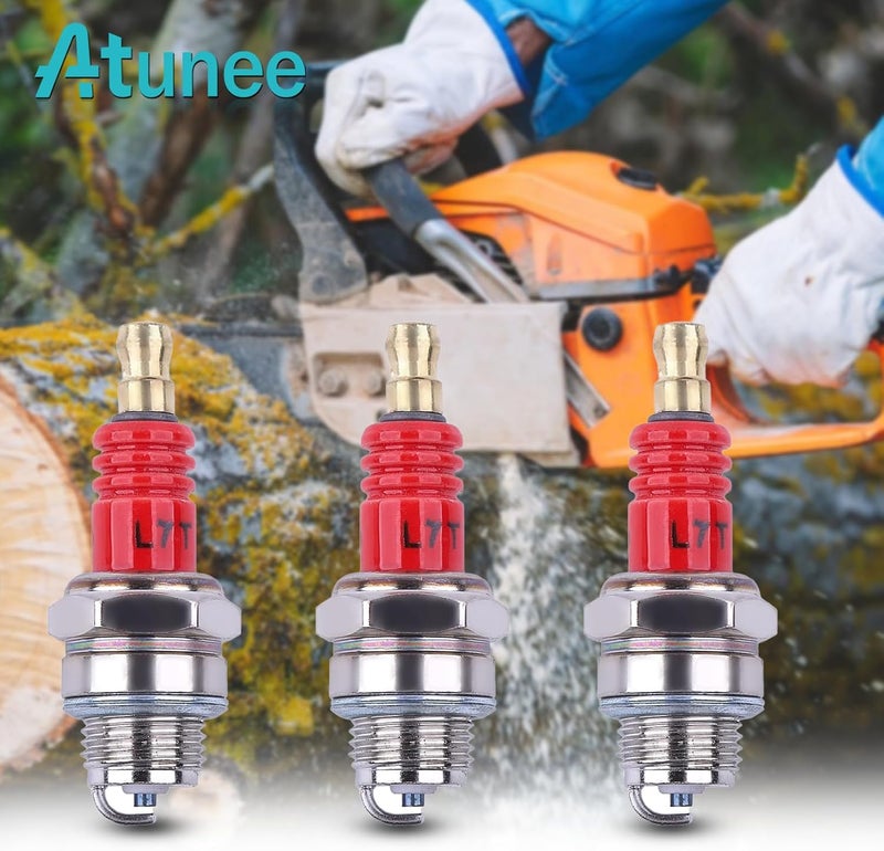 Atunee 3 Pack L7T Spark Plug for 2-Stroke Small Engine for Husqvarna 33cc 43cc 47cc 49cc Chainsaw Trimmer Lawn Mower Chainsaw Trimmer Blower - Image 4